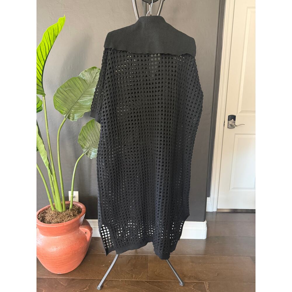 Dressed in LALA Black Open Knit Maxi Dress 🖤 NWT Oversized S/M - Picture 5 of 9